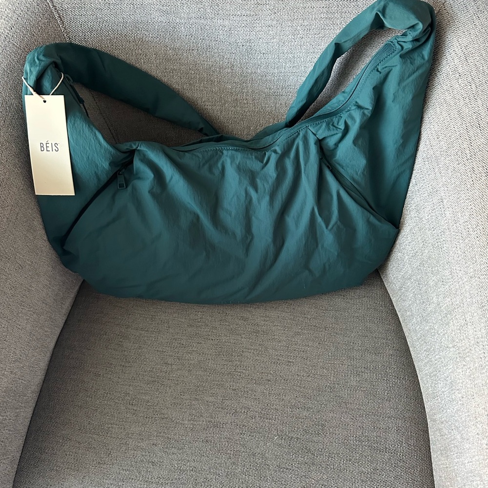 Oversized Crescent Bag in Deep Teal - Beis